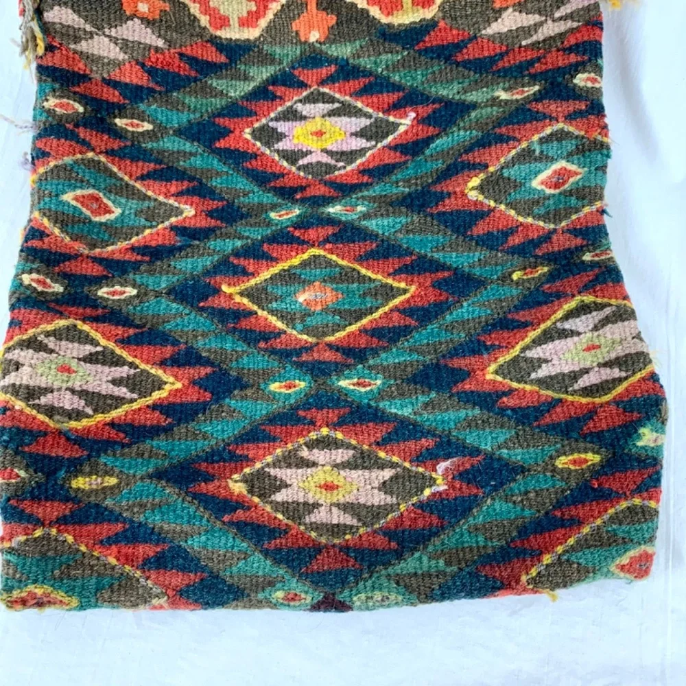 Antique Middle East Camel Saddle L Bag Hand Woven Rug 2 Hooks Tribal Ethnic
